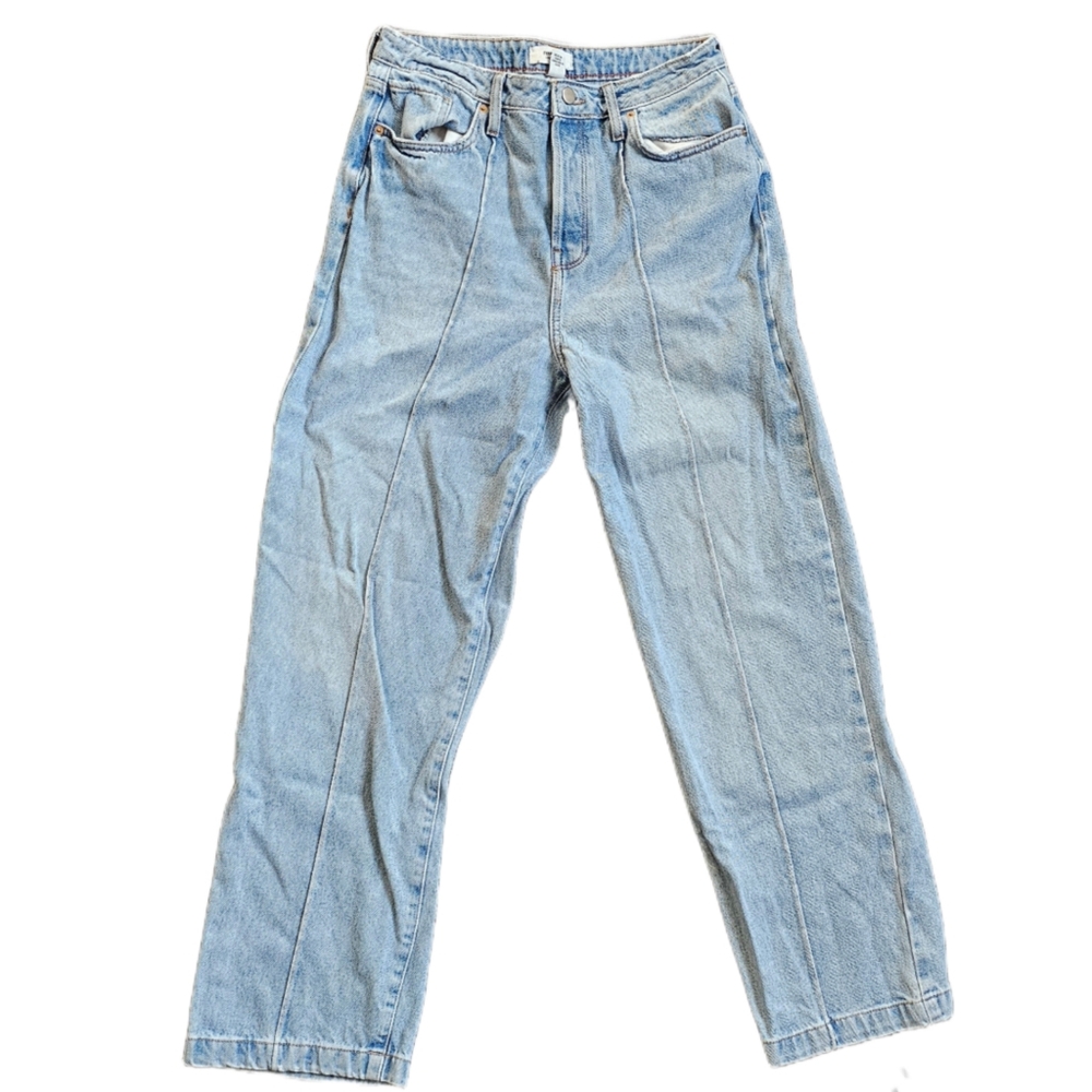 Forever 21 F21 Center Seam Medium Wash Boyfriend Mid Rise Jeans Size 28